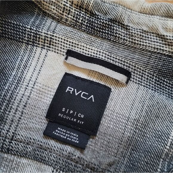 RVCA Plaid Button Up Flannel Regular Fit 100% cotton Small - Picture 3 of 8